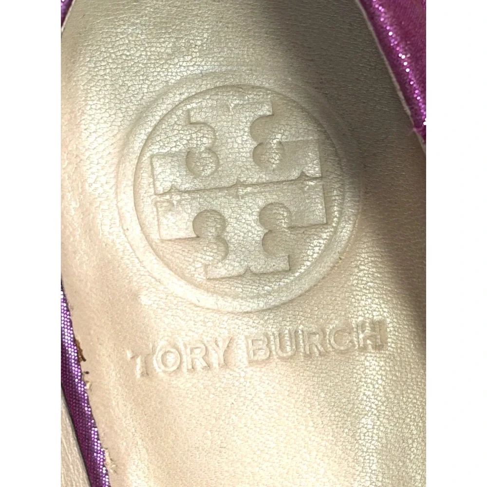 Tory Burch Metallic Pink Quilted Ballet Flats Womens Size 9